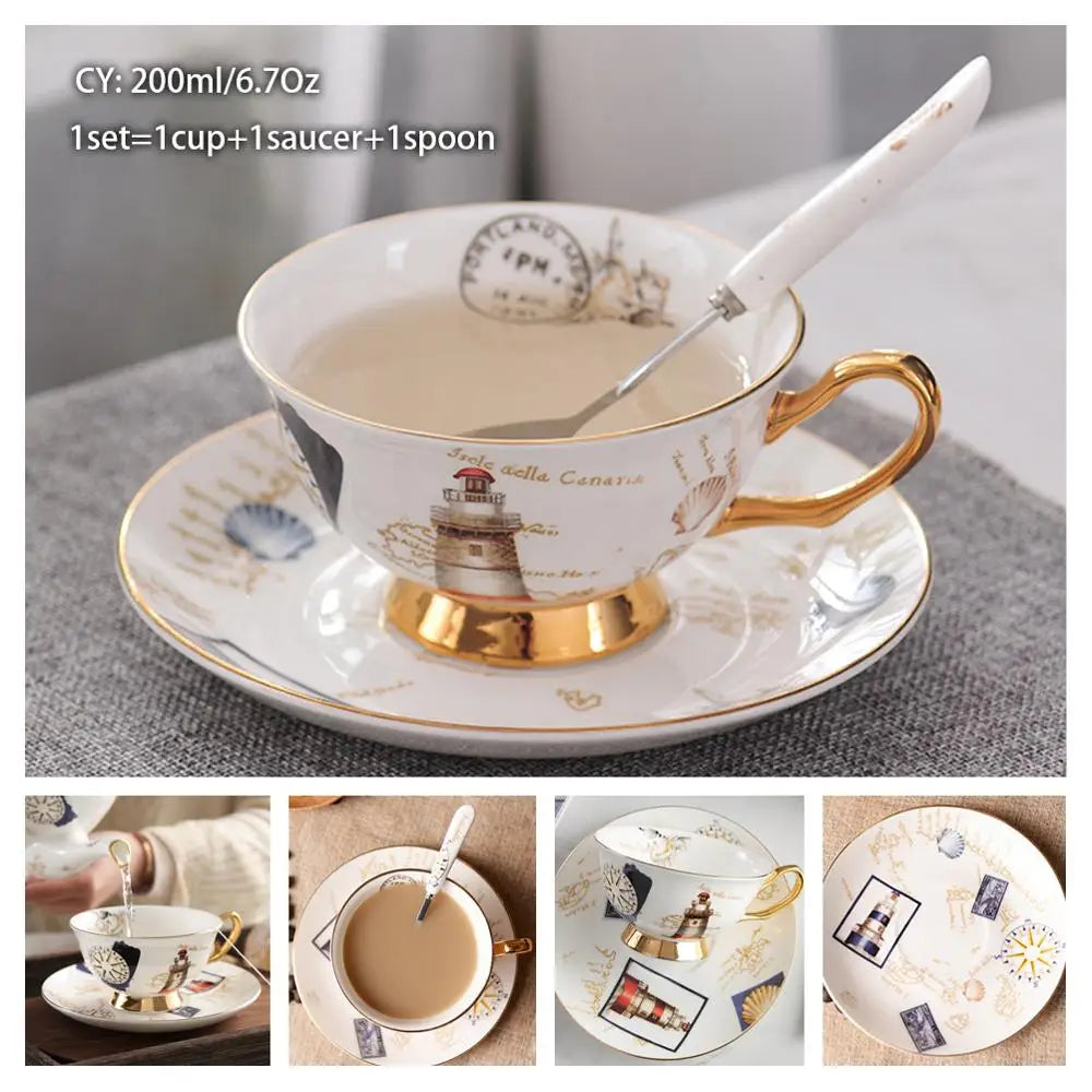 Bone China Porcelain  Tea & Coffee Set