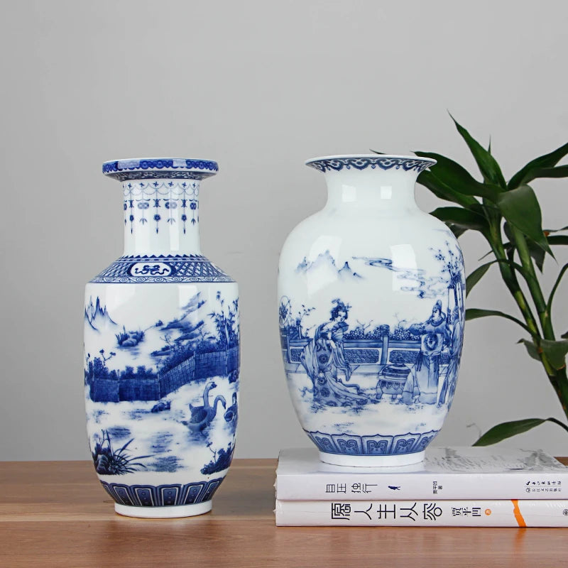 Classic Chinese Blue and White Ceramic Vase