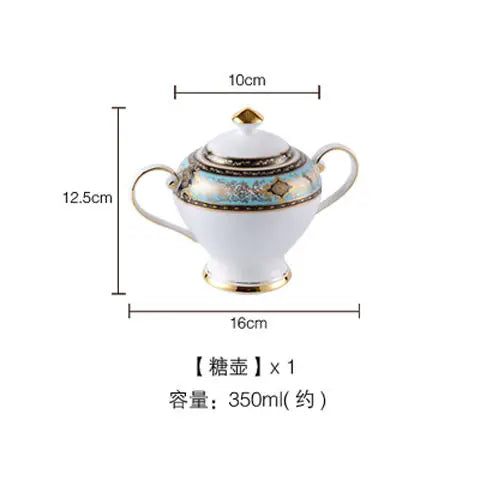 Gold Painted Bone China Porcelain Tea Set