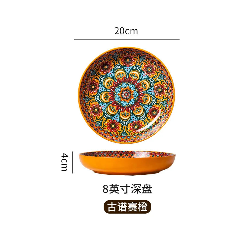 7in or 8in Ceramic Bohemian Plates