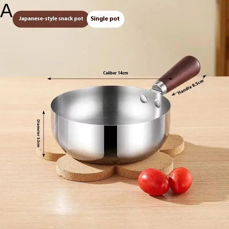 Stainless Steel pan with Wooden Handle