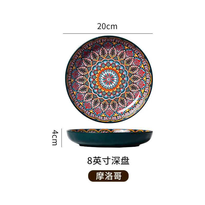 7in or 8in Ceramic Bohemian Plates