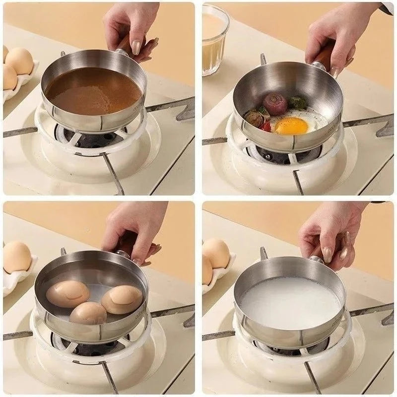 Stainless Steel pan with Wooden Handle
