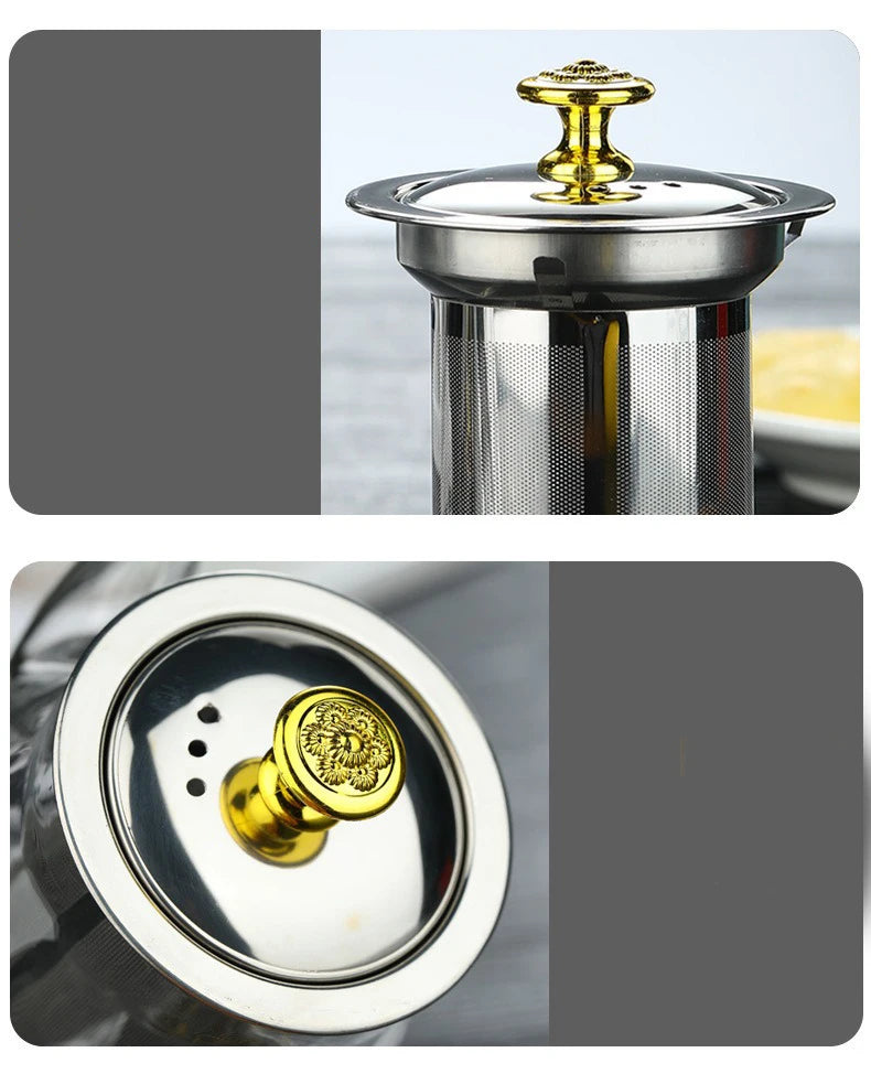 Heat Resistant Borosilicate Clear Diamond Glass Teapot