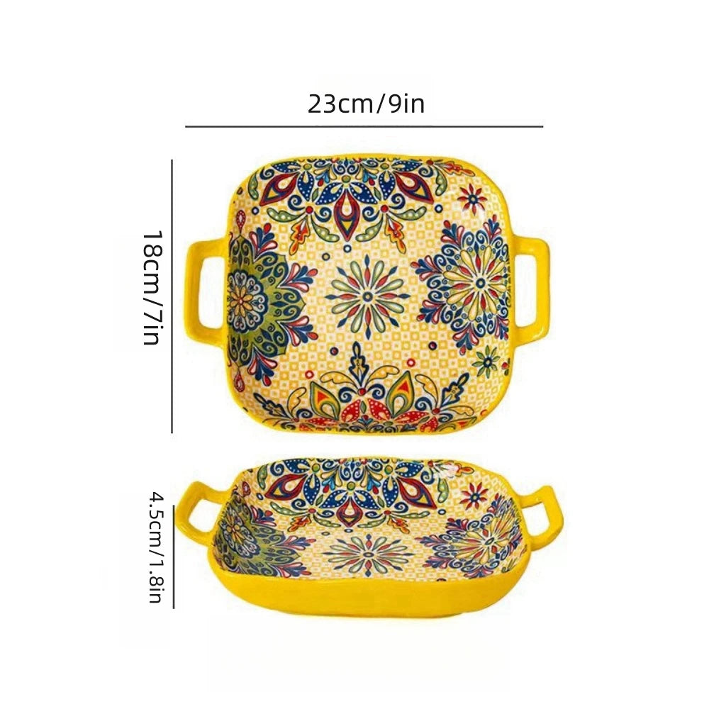 1 piece of 9-inch Bohemian style salad plate with double ear
