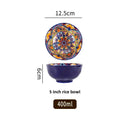 Bohemian Rice Bowl Home Creative Personality Ceramic Bowl High Appearance Level Retro Noodle Bowl Eating Rice Small Bowl