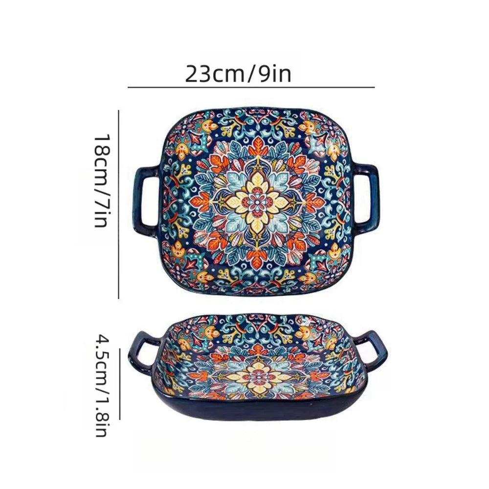 1 piece of 9-inch Bohemian style salad plate with double ear