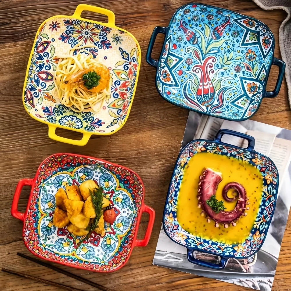 1 piece of 9-inch Bohemian style salad plate with double ear