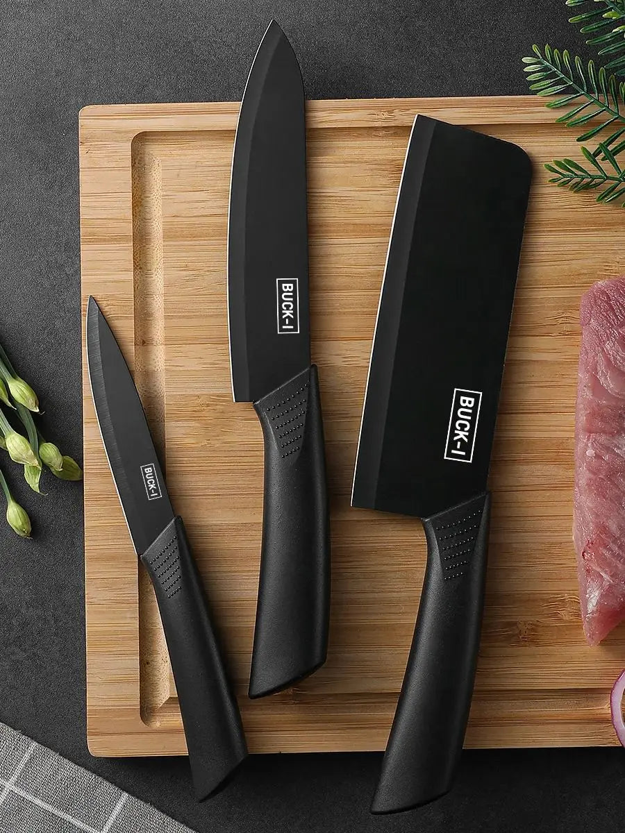 3/5pcs Kitchen high-grade Black Knife Set