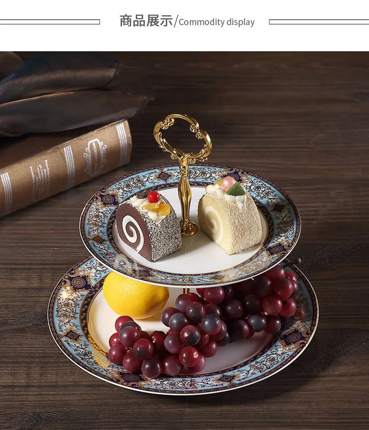 Gold Painted Bone China Porcelain Tea Set