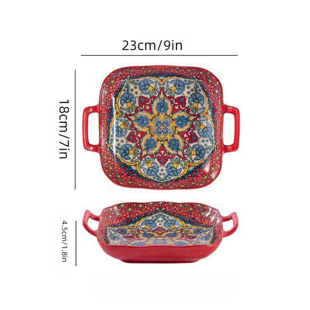 1 piece of 9-inch Bohemian style salad plate with double ear
