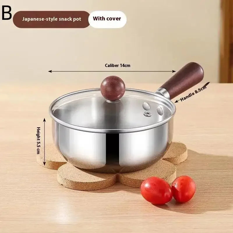 Stainless Steel pan with Wooden Handle