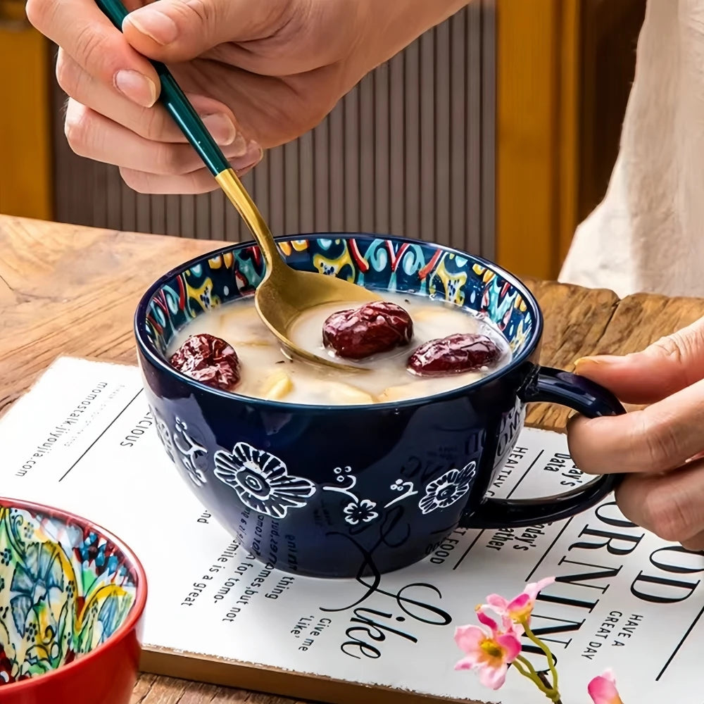 Bohemian Ceramic Mug, 13.5 oz