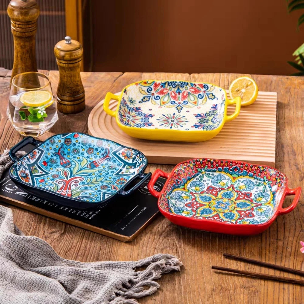 1 piece of 9-inch Bohemian style salad plate with double ear