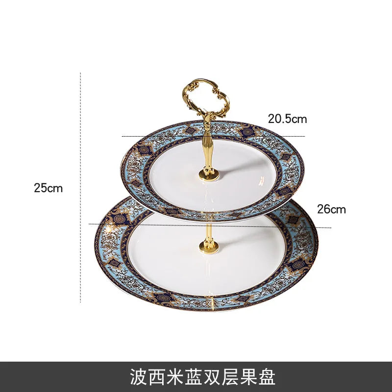 Gold Painted Bone China Porcelain Tea Set