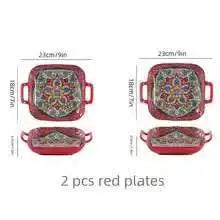 1 piece of 9-inch Bohemian style salad plate with double ear