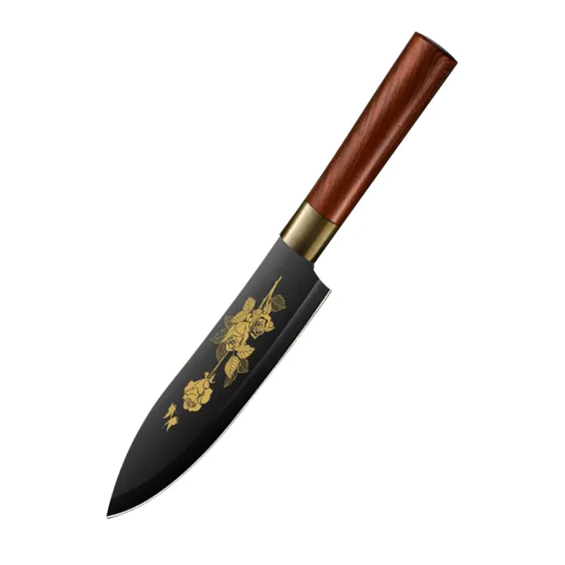Deluxe Gold Titanium Plated Stainless Steel Kitchen Knives