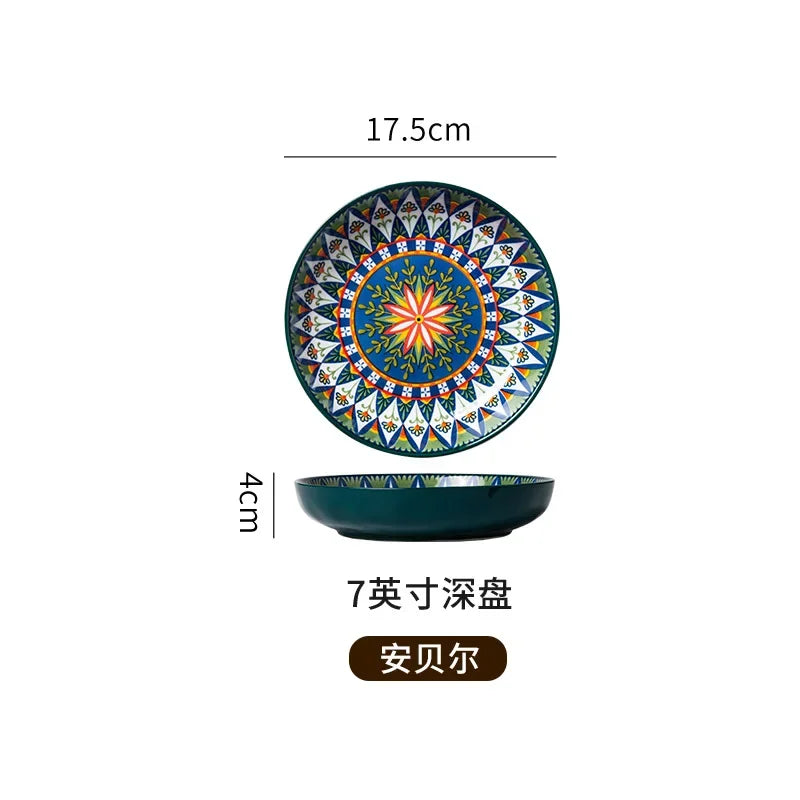 7in or 8in Ceramic Bohemian Plates