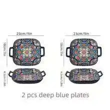 1 piece of 9-inch Bohemian style salad plate with double ear