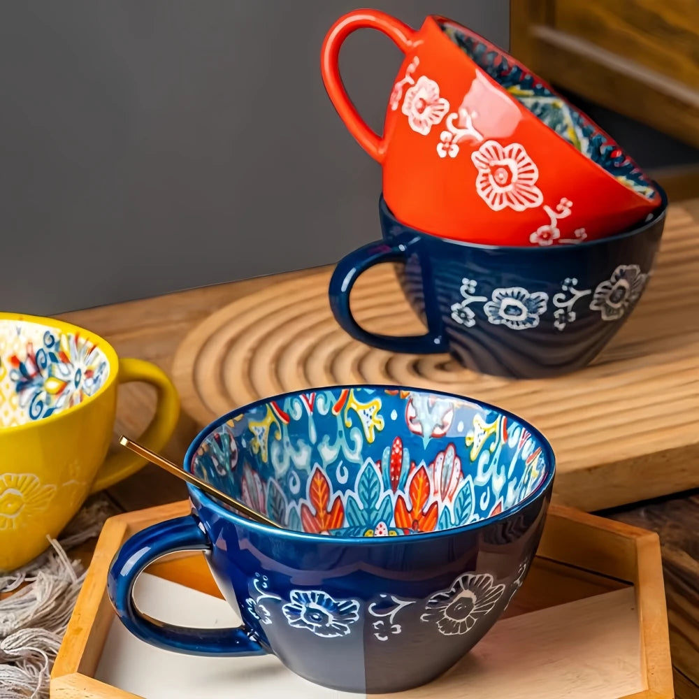 Bohemian Ceramic Mug, 13.5 oz