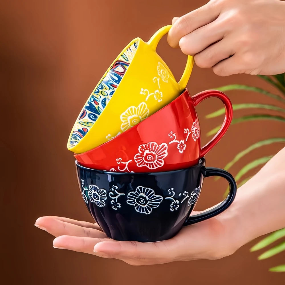 Bohemian Ceramic Mug, 13.5 oz