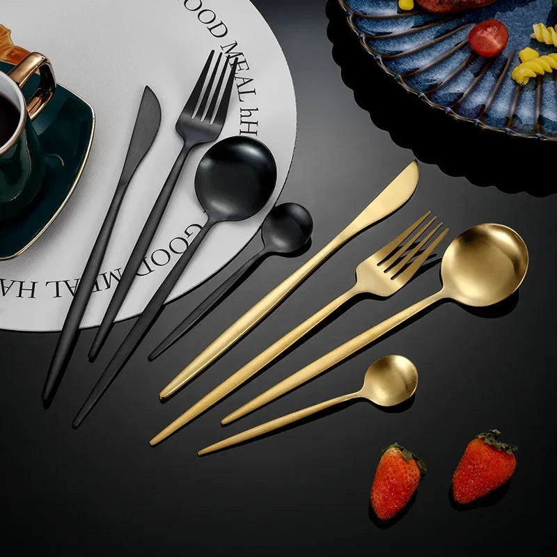 30Pcs Stainless Steel Dinnerware Set