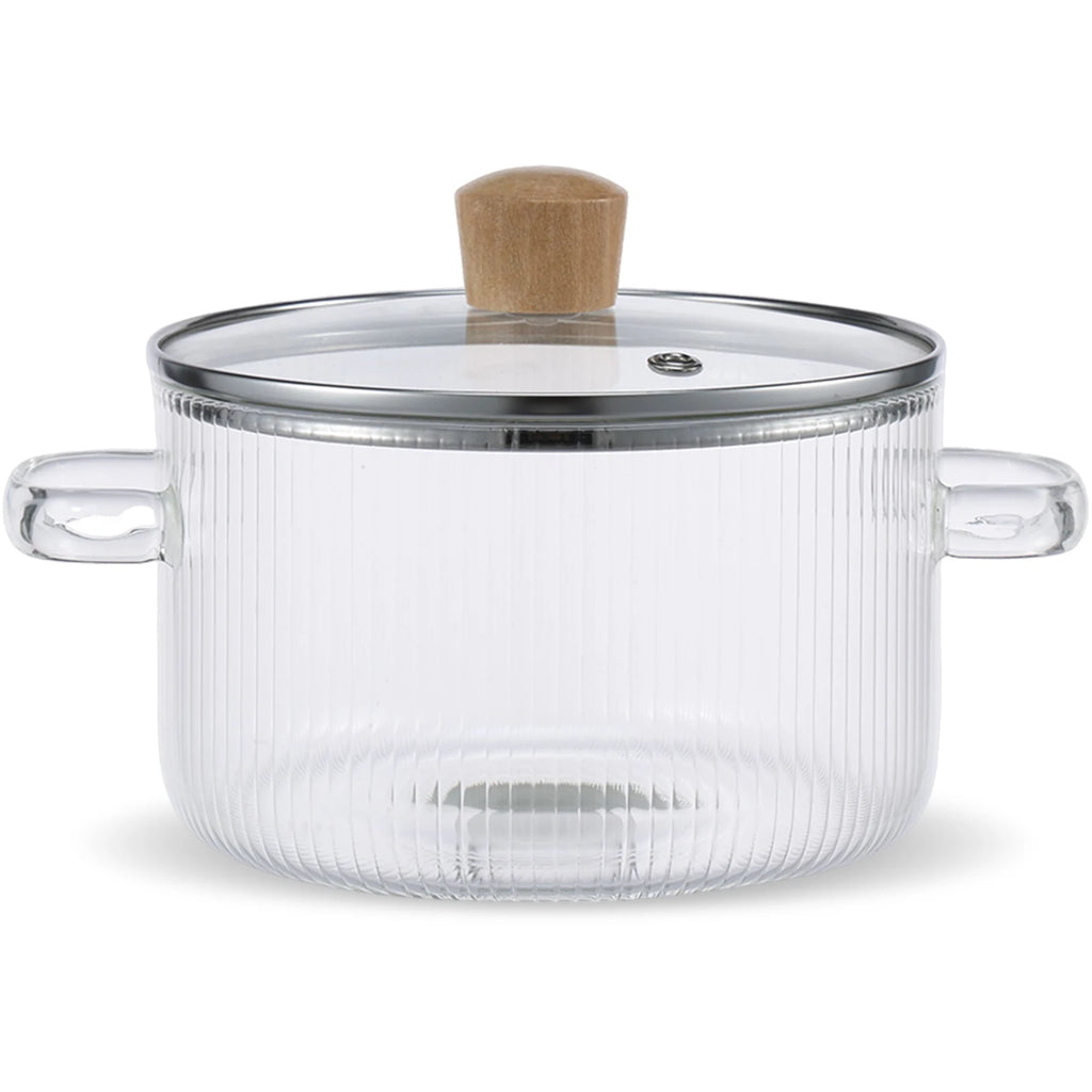 1.6L Glass Saucepan Cooking Pot with Lid