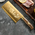 Golden, Rose Pattern 4-Piece Kitchen Knife Set
