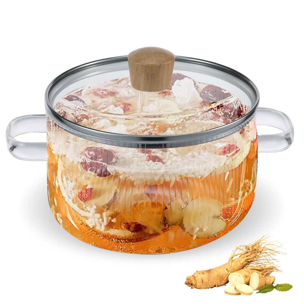 1.6L Glass Saucepan Cooking Pot with Lid