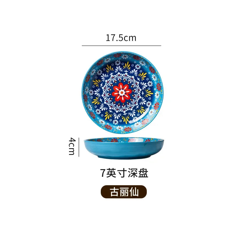 7in or 8in Ceramic Bohemian Plates