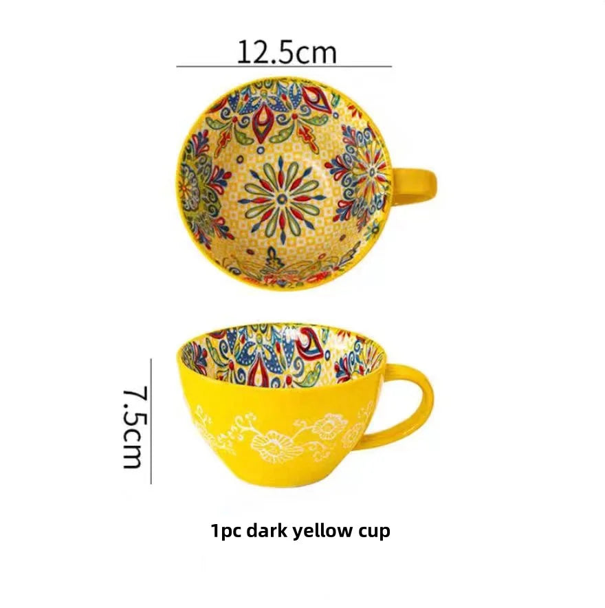 Bohemian Ceramic Mug, 13.5 oz
