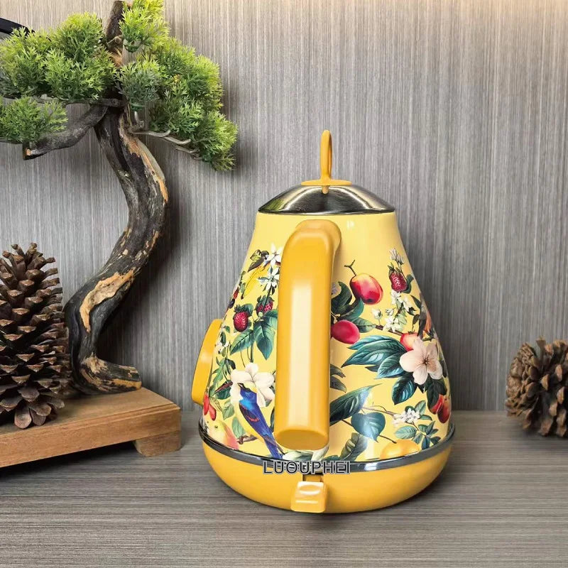 Retro Yellow Decal Electrc Kettle 1.7L