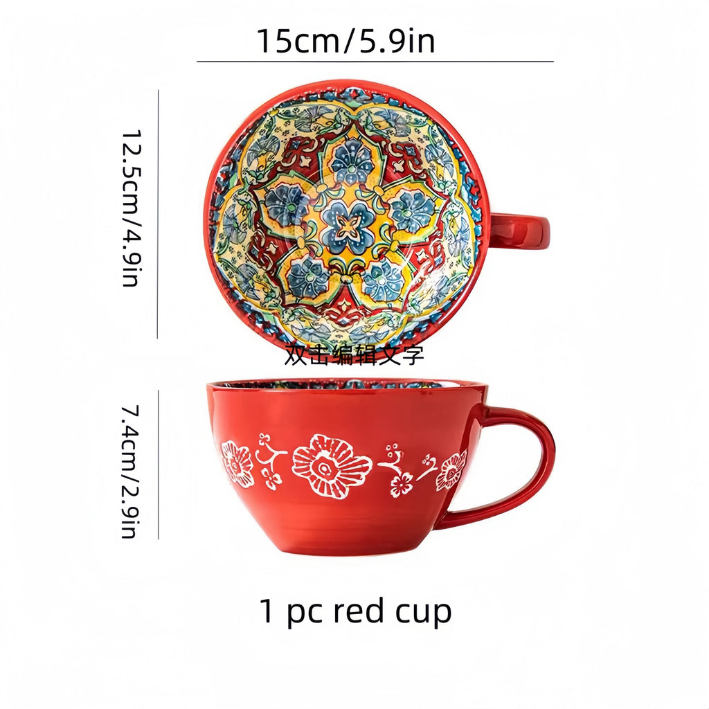 Bohemian Ceramic Mug, 13.5 oz