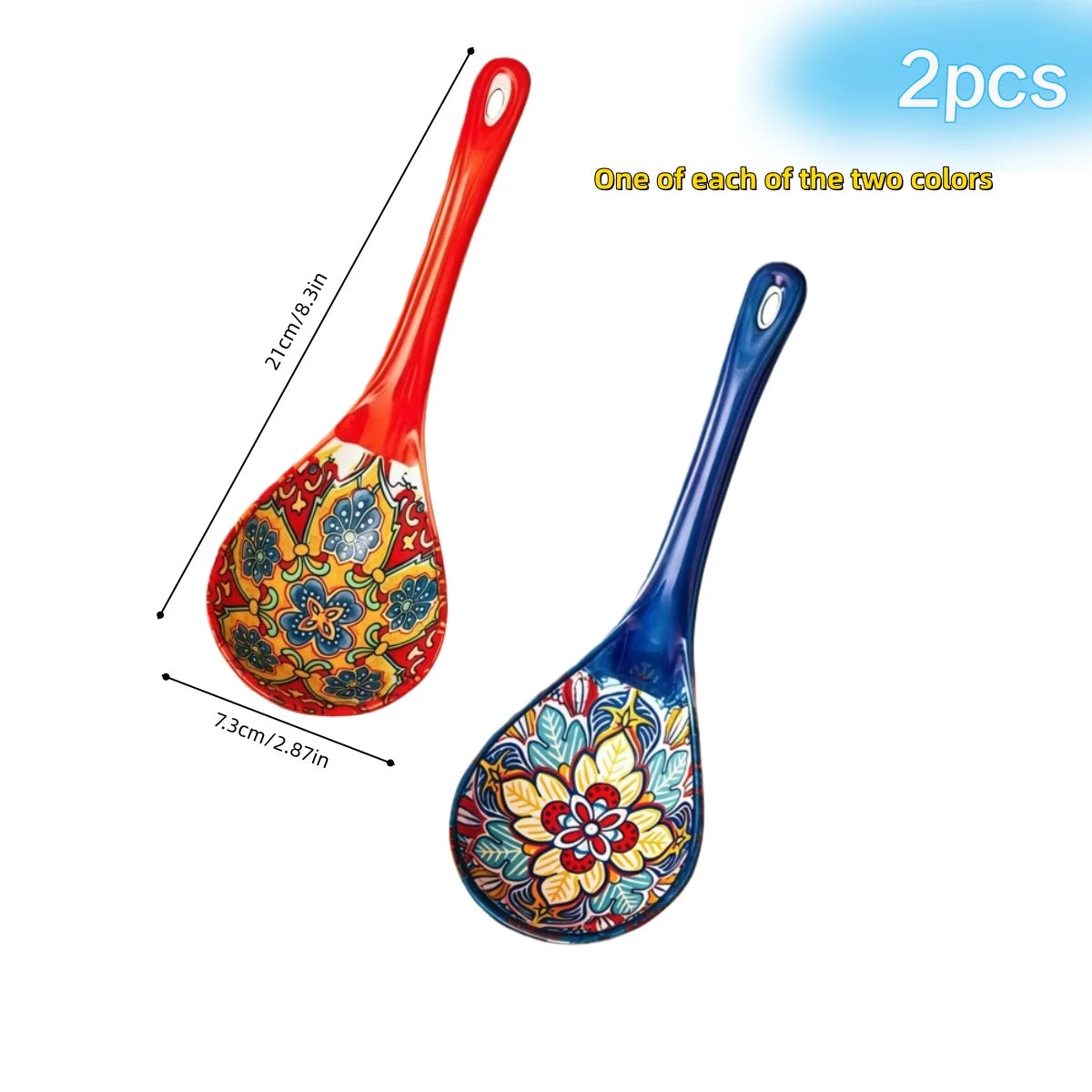 Bohemian Ceramic Serving Spoons Set