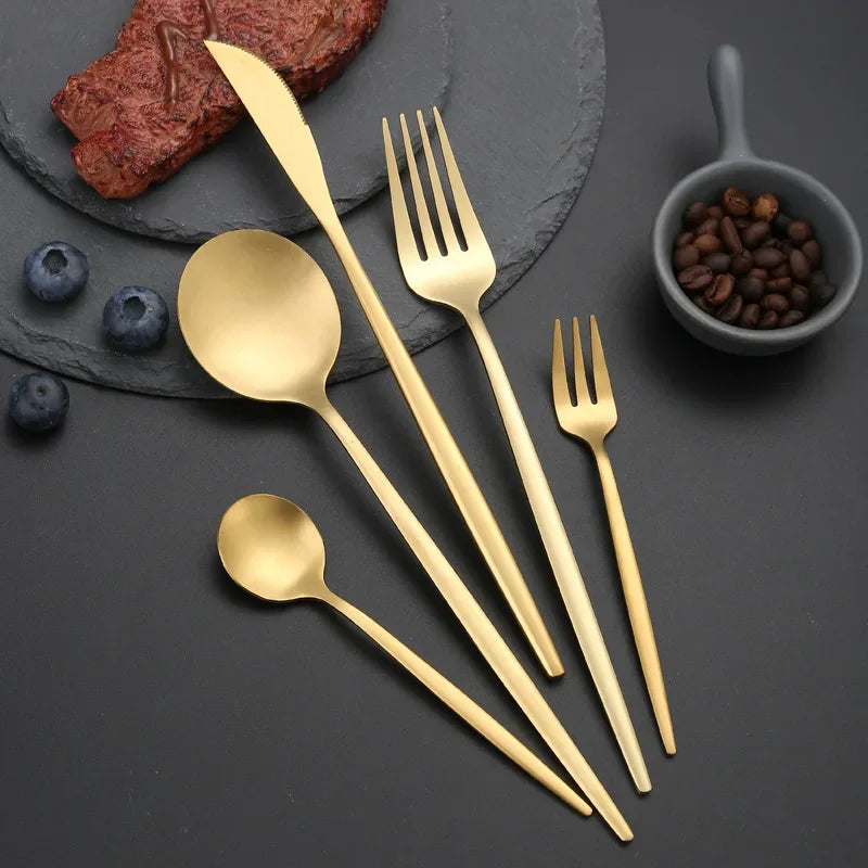 30Pcs Stainless Steel Dinnerware Set