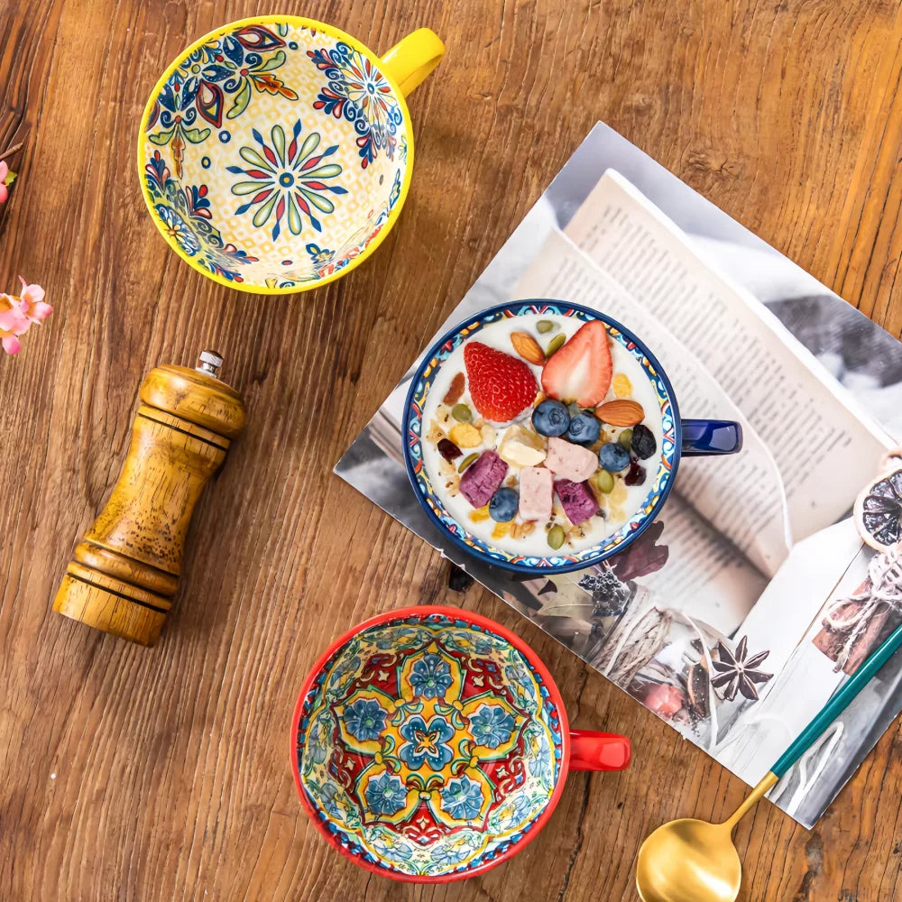 Bohemian Ceramic Mug, 13.5 oz