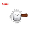 50/100ml Glass Measuring Cup with Wooden Handle
