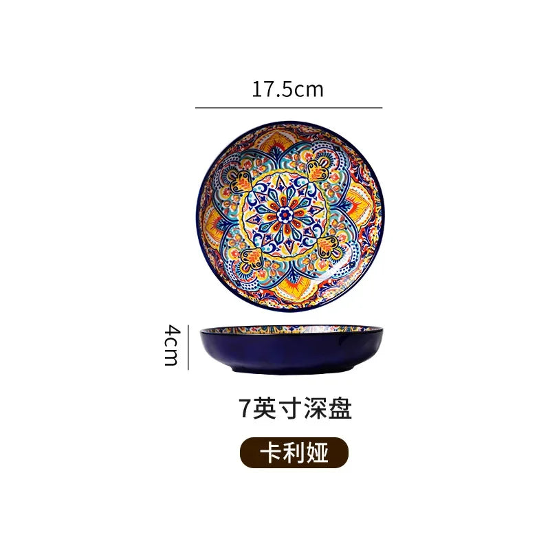 7in or 8in Ceramic Bohemian Plates