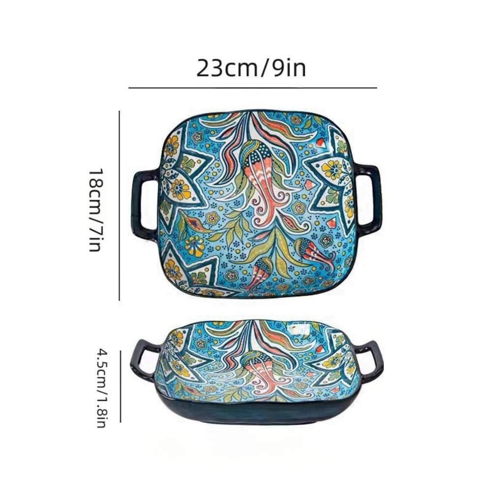 1 piece of 9-inch Bohemian style salad plate with double ear