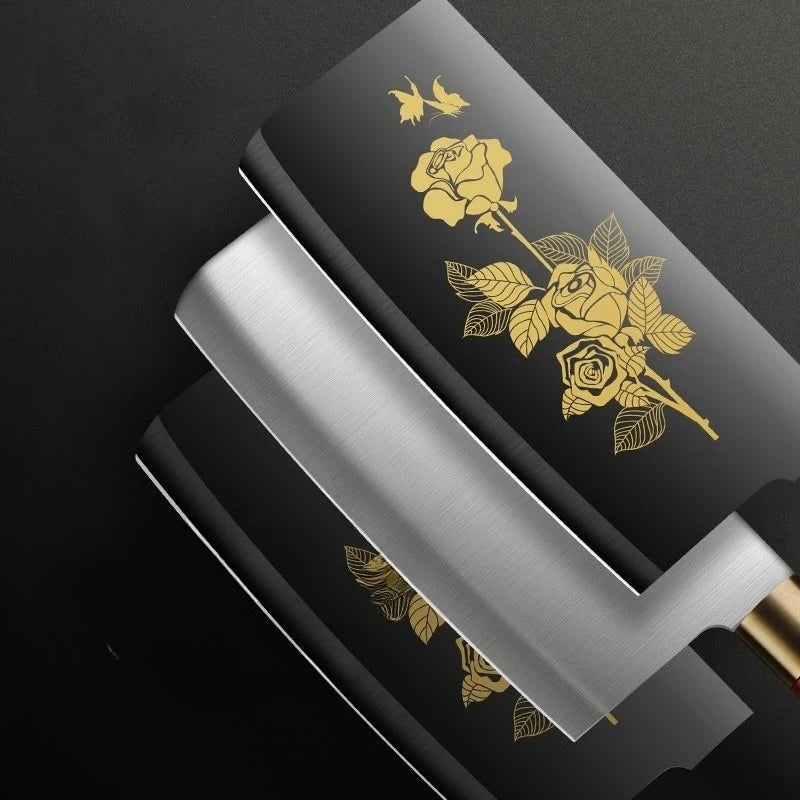 Deluxe Gold Titanium Plated Stainless Steel Kitchen Knives