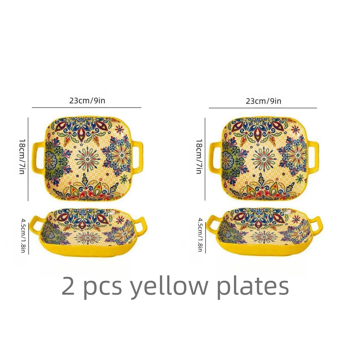 1 piece of 9-inch Bohemian style salad plate with double ear