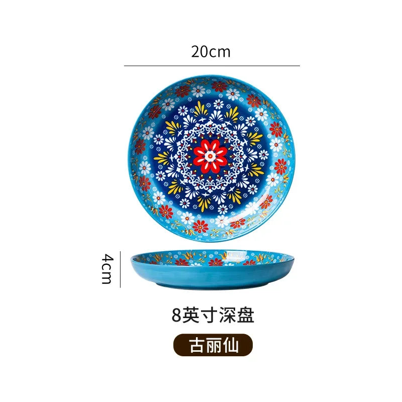 7in or 8in Ceramic Bohemian Plates