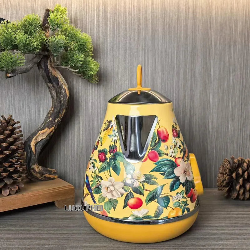 Retro Yellow Decal Electrc Kettle 1.7L