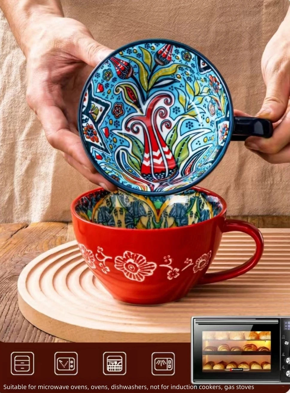 Bohemian Ceramic Mug, 13.5 oz