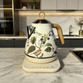 Retro Decal Electric Kettle with Wood Grain Handle 1.7L