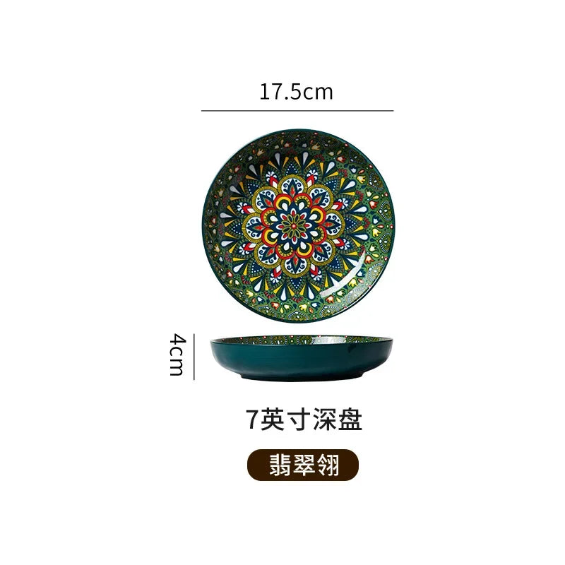 7in or 8in Ceramic Bohemian Plates