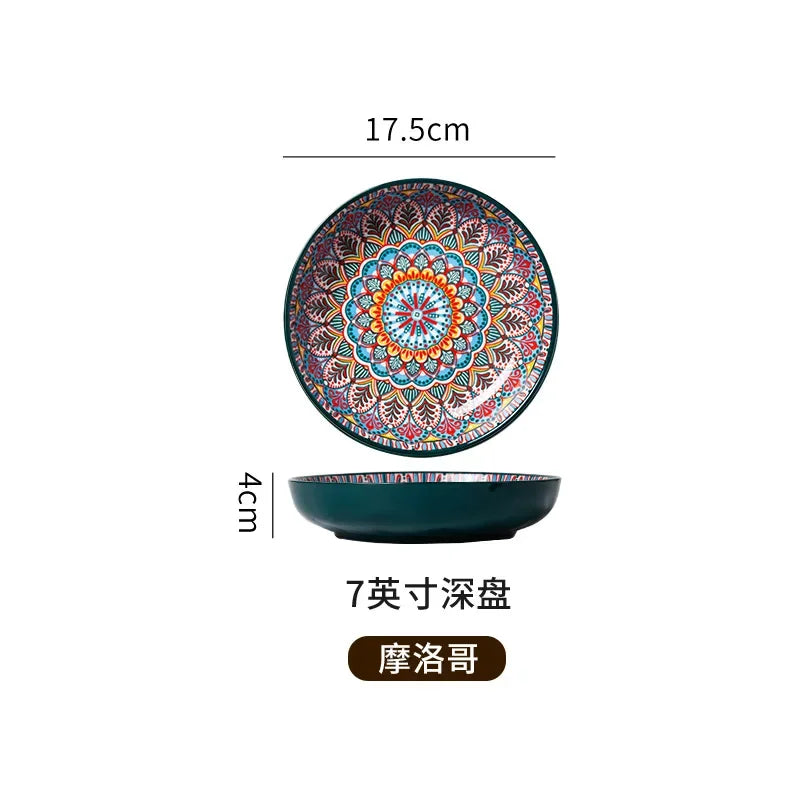 7in or 8in Ceramic Bohemian Plates